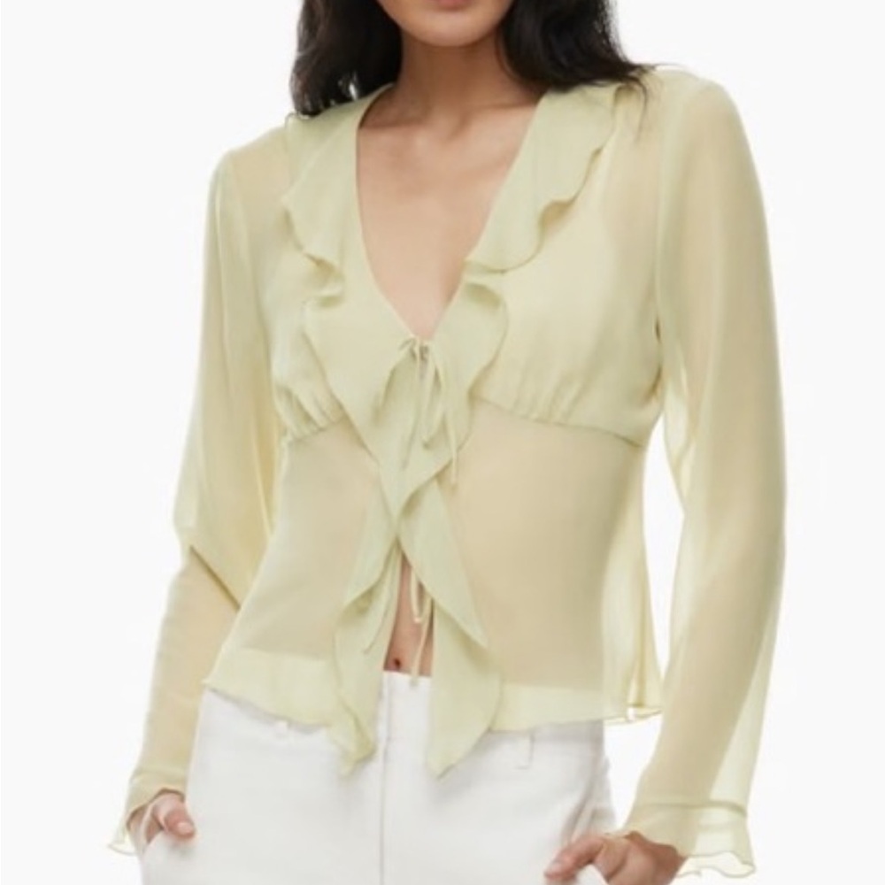 Aritzia Green Frenchie Blouse